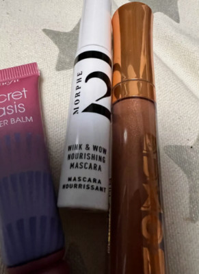 combo 3= 3pc 1-MORPHE 2 mascara bk  .28oz 1-benefit butter balm oasis mauve .33