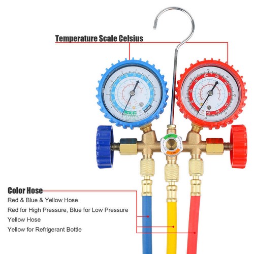 Kältemittel Manifold Messgerät Set Klimaanlage Werkzeuge R12 R22 R404A R134 XY - Bild 2 von 7