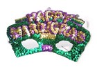 Mask Happy Mardi Gras Party Harlequin Green Purple Gold Cajuncore Sequined