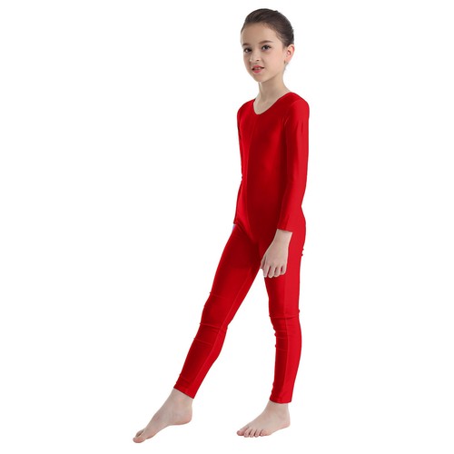 Kinder Mädchen Tanzkleidung Ballett Tanz Trikot Tanz Langarm Overall Unitard - Bild 66 von 124