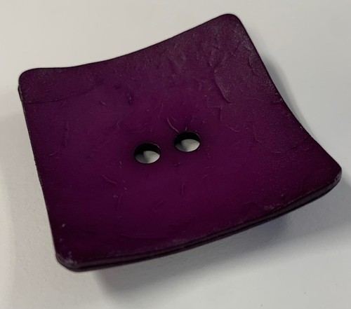 Large Eggplant Purple Square Plastic Button - 60mm / 2 1/4" - Dill Buttons Brand - Picture 2 of 4