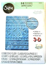 Folk Art Pattern Sizzix 3-D Textured Impressions A6 Embossing Folder 663613 NEW!