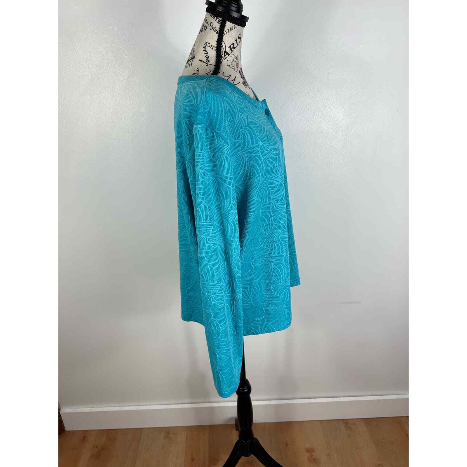 Erika Light Blue Patterned Button Up Cardigan - image 4