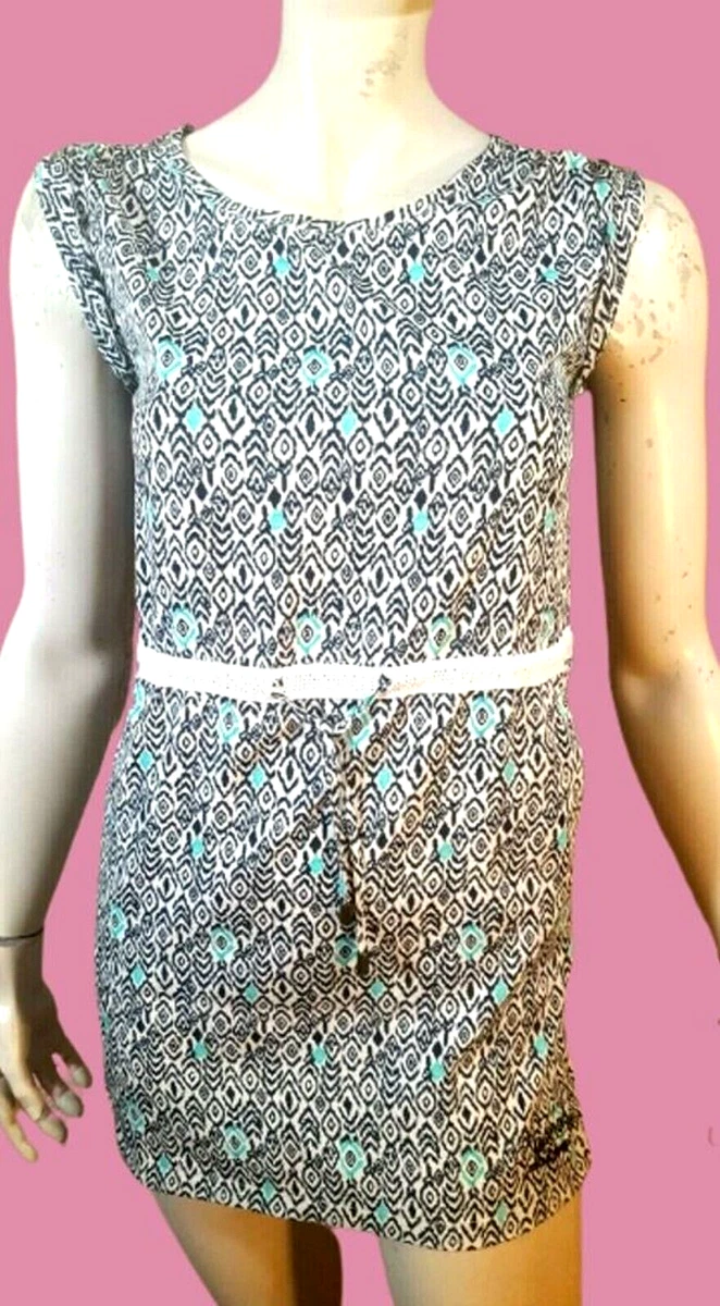 Kaporal Fille 12 ans superbe robe blanc noir turquoise dress