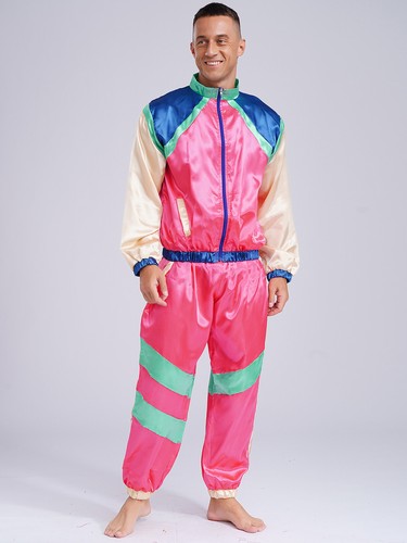 Mens Hippie Costumes Carnivals 70s Disco Disco Dance Tracksuit Themed Party - Picture 36 of 64