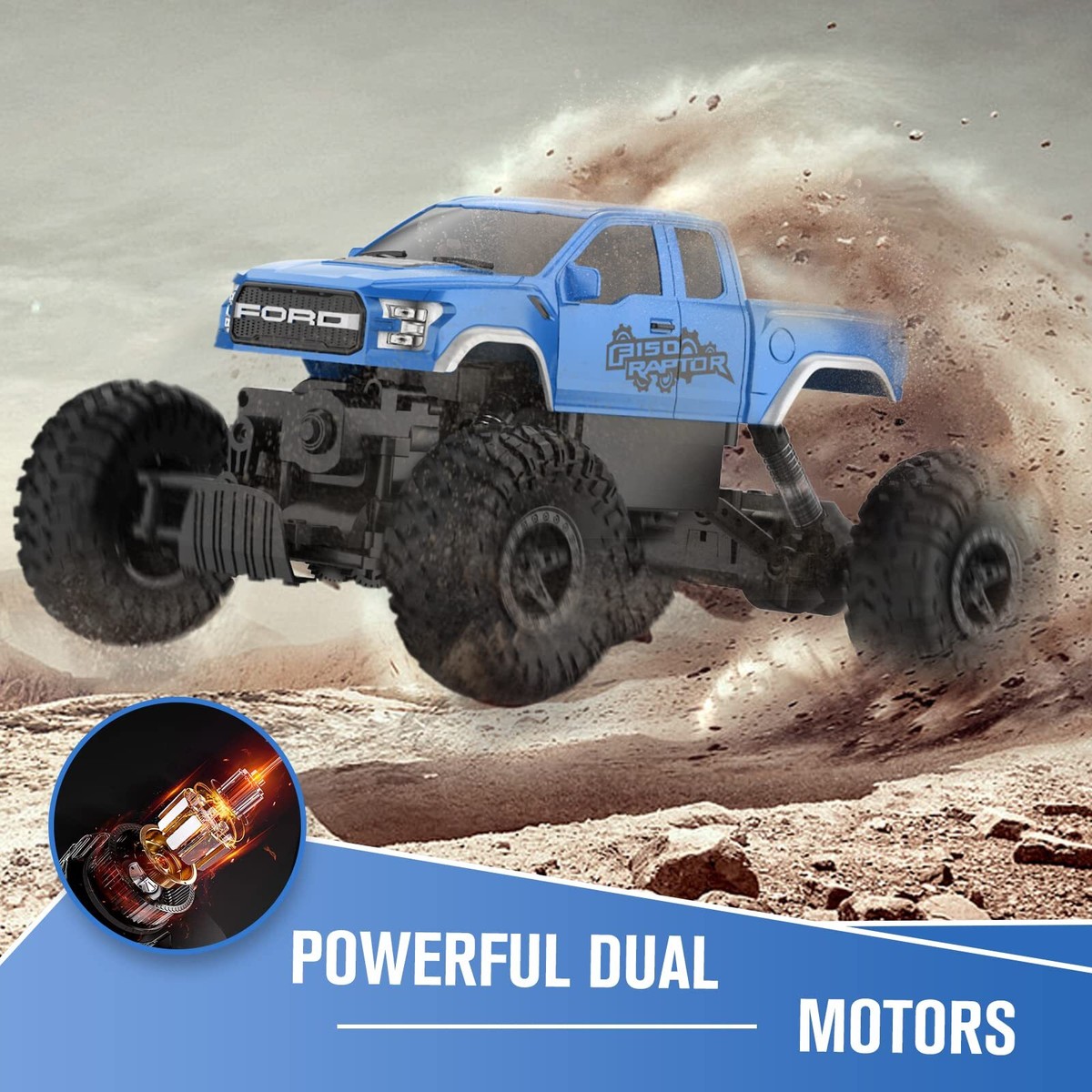 Ford Raptor F150 RC Car 4WD Monster Trucks for Boys11 Inches Off