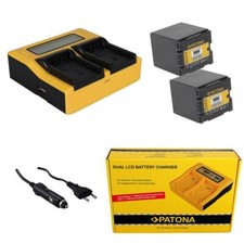 Batteria + caricatore 4in1 DUAL LCD per Panasonic VDR-D160,VDR-D200,VDR-D210