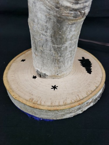 Handmade Real Birch Bark Wood Log Table Lamp Rustic Cabin Cottage Decor 23.5"H - Picture 3 of 12