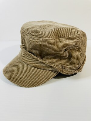 Corduroy Newsboy Busboy Field Cap Hat Brown Unisex Size 7