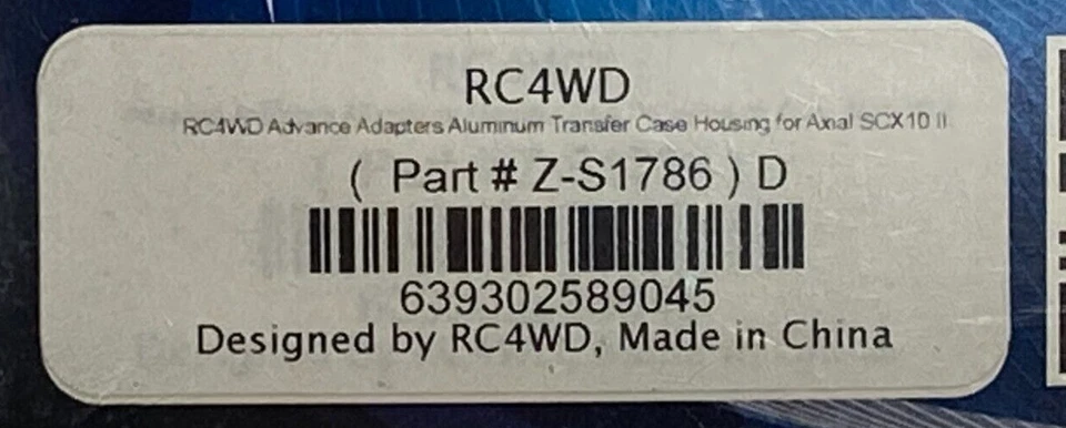 NEW RC4WD Z-S1786 ADVANCED ADAPTERS ALLUMINUM TRANSFER CASE AXIAL SCX10 - Image 3 of 3