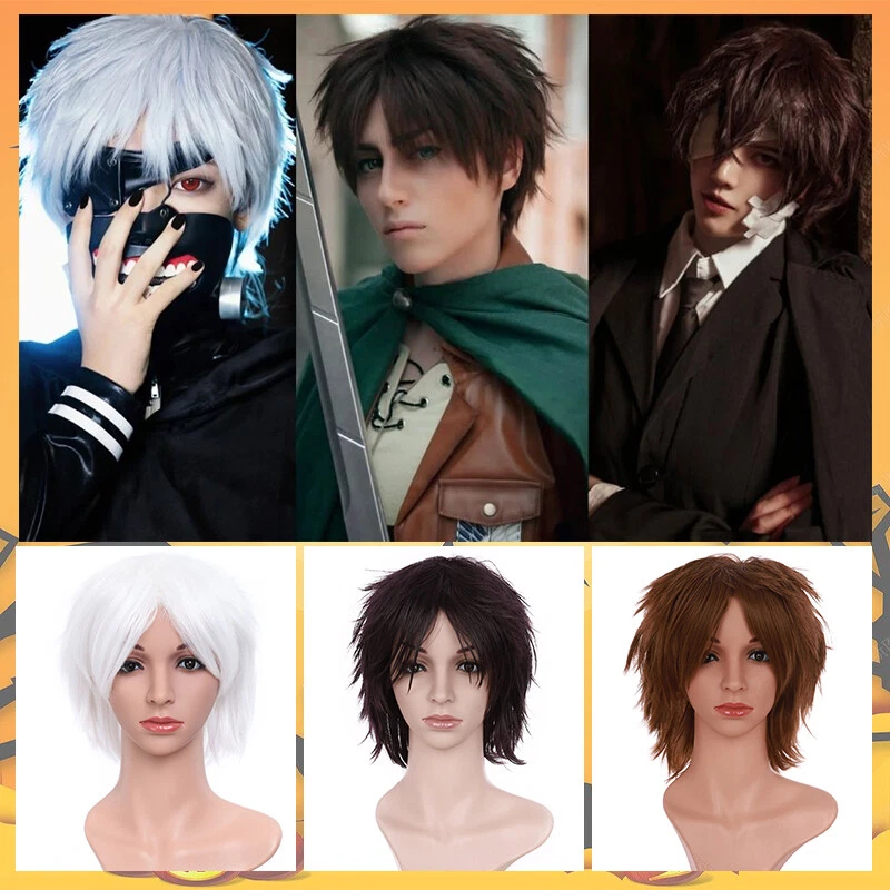 Male Cosplay Wig Women Men Anime Short Wig Party Straight Hair Cosplay Full Wigs - Image 3 of 4