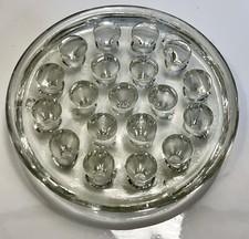Vintage Heavy Glass 19 Hole Round 5   Flower Frog