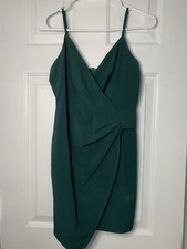 Forest Green V-Nexk Fashion Nova Dress Women’s Small I Want You Back Surplice