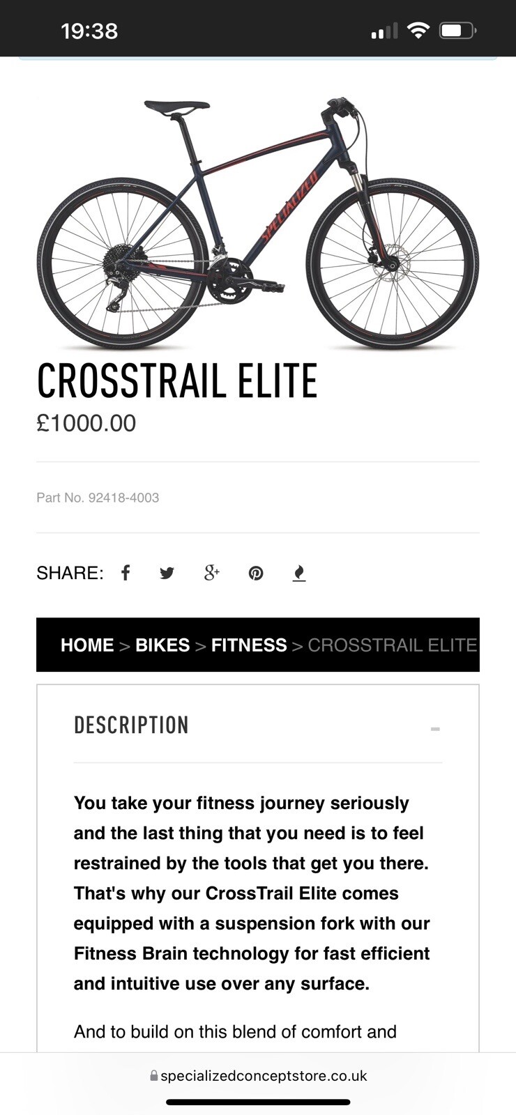 specialized crosstrail elite alloy
