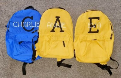 Personalisierter Rucksack mit Initialen - beliebiger Name - Schulgartentasche - personalisiert