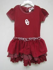 NCAA Oklahoma Sooners White Logo Tutu Dress Polka Dot Collar Two Feet Ahead