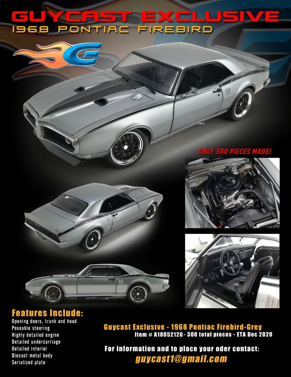 1/18 ACME 1968 PONTIAC FIREBIRD GUYCAST STREET FIGHTER GRAY