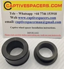Kawasaki ZX6R ZX6 1998 - 2004 Captive wheel spacers. Rear wheel set. Black.