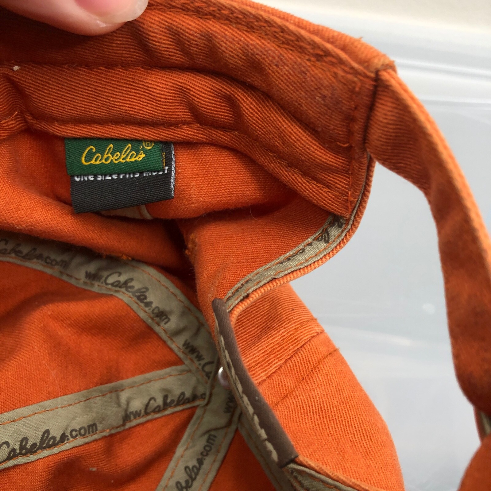 Cabelas Hat Orange Adjustable Strap Baseball Cap … - image 10