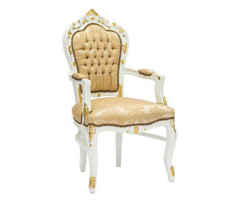 Chaise louis XVI médaillon tissu et bois - LUIGI