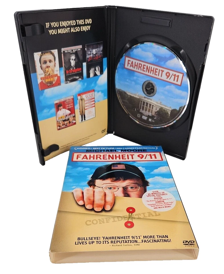 Fahrenheit 9/11 DVD Video Movie Michael Moore Rated R Foto 2 de 4