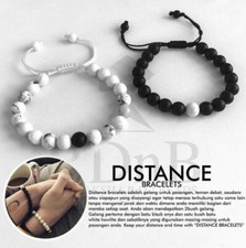 2Pcs Couples Bracelets Lovers Bracelet His Hers Distance Bracelet Jewelry Gift