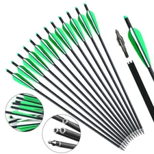 12Pcs 20" Carbon Crossbow Bolts Arrows Archery Hunting with 4" Vane Replaced Tip