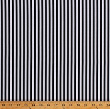 Cotton Black and White 1/4" Stripes Dutch Striped Fabric Print by Yard D577.37