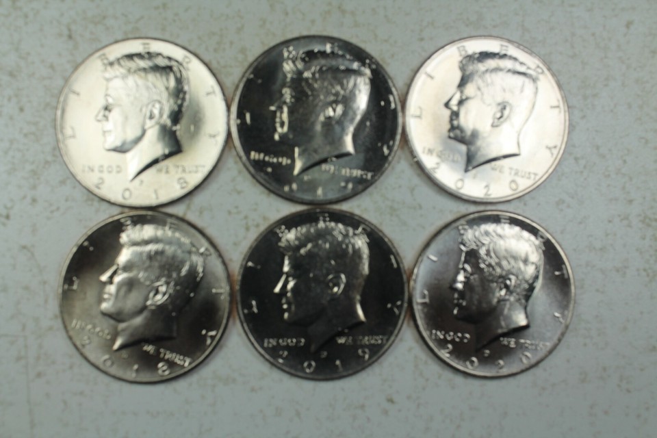 2018 2019 2020 P & D Kennedy Half Uncirculated Mint roll Set 2018-2020 ...