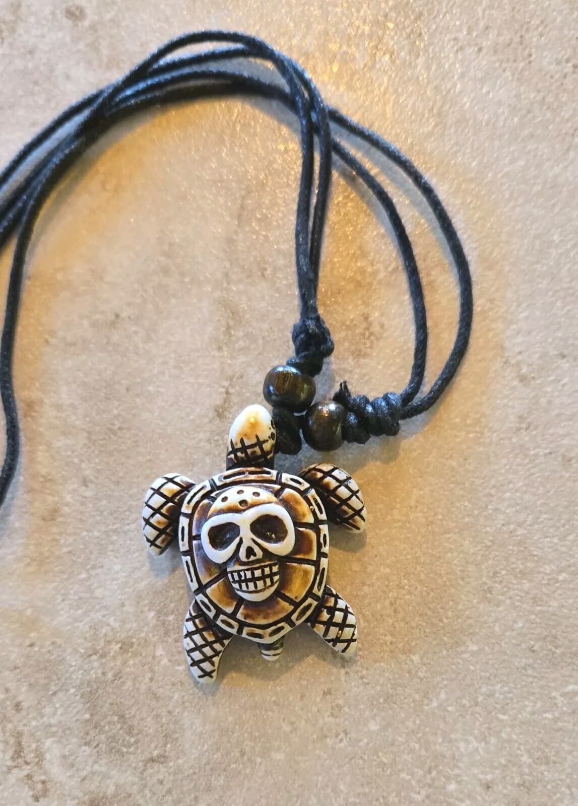 Tribal Turtle Resin Adjustable Necklace