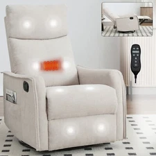 Massage Heat Manual Swivel Rocker Recliner Chair Rocking Chair Nursery Glider
