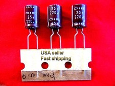 25 pcs - 220uf 25v Nippon 105c radial electrolytic capacitors