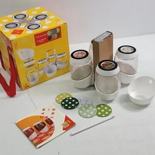 Mortier Pilon Home Canning Set W/ 4 Mason Jars & Lids Rack Funnel Preserves NOB