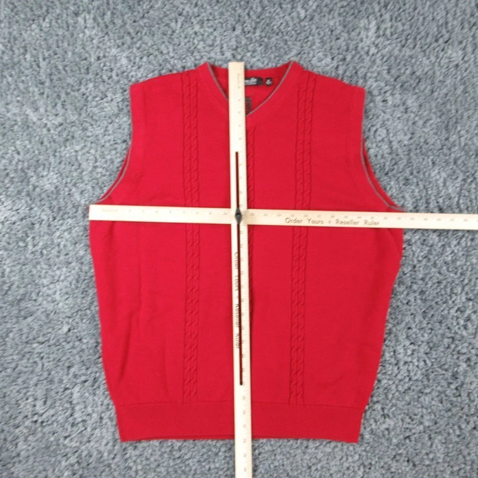 Suéter Cypress Links Para Hombres XL Rojo Cable Tejido Chaleco Sin Mangas Golf Cuello en V Foto 3 de 4