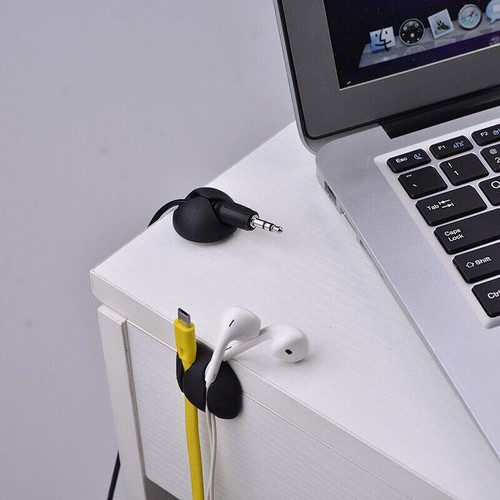 10Pcs Cable Drop Clip Desk Wire Tidy Organiser Cord Lead USB Charge Holder Fixer - Photo 6/7