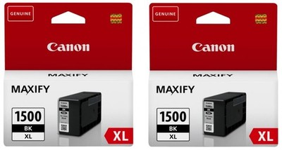 Genuine Canon PGI 1500 XL Black 2-Pack Ink Cartridges Maxify MB2050 MB2150