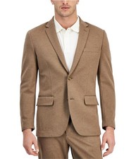 Alfani Mens Heathered Knit Two Button Blazer Jacket