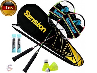 Senston Graphit Badminton-Set Leichtgewicht Badmintonschläger mit 