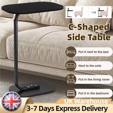 Modern Living C Shaped Sofa Side Table 24 in Tall Portable Corner Table C Shaped