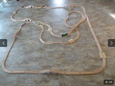 TOP! Holzeisenbahn Brio Eichhorn Ikea elektrische Lok grüner Gustav