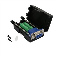 DB15 Female Breakout Board 15 Pin Jack Terminal Connector With Case Screws
