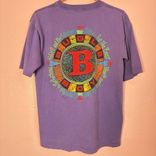 Vintage 80s 90s Bugle Boy Purple Graphic T Shirt Single Stitch Surf Skate