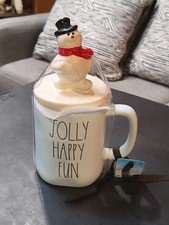 Rae Dunn Collectable Frosty The Snowman Ceramic Mug”Jolly Happy Fun” New- unused