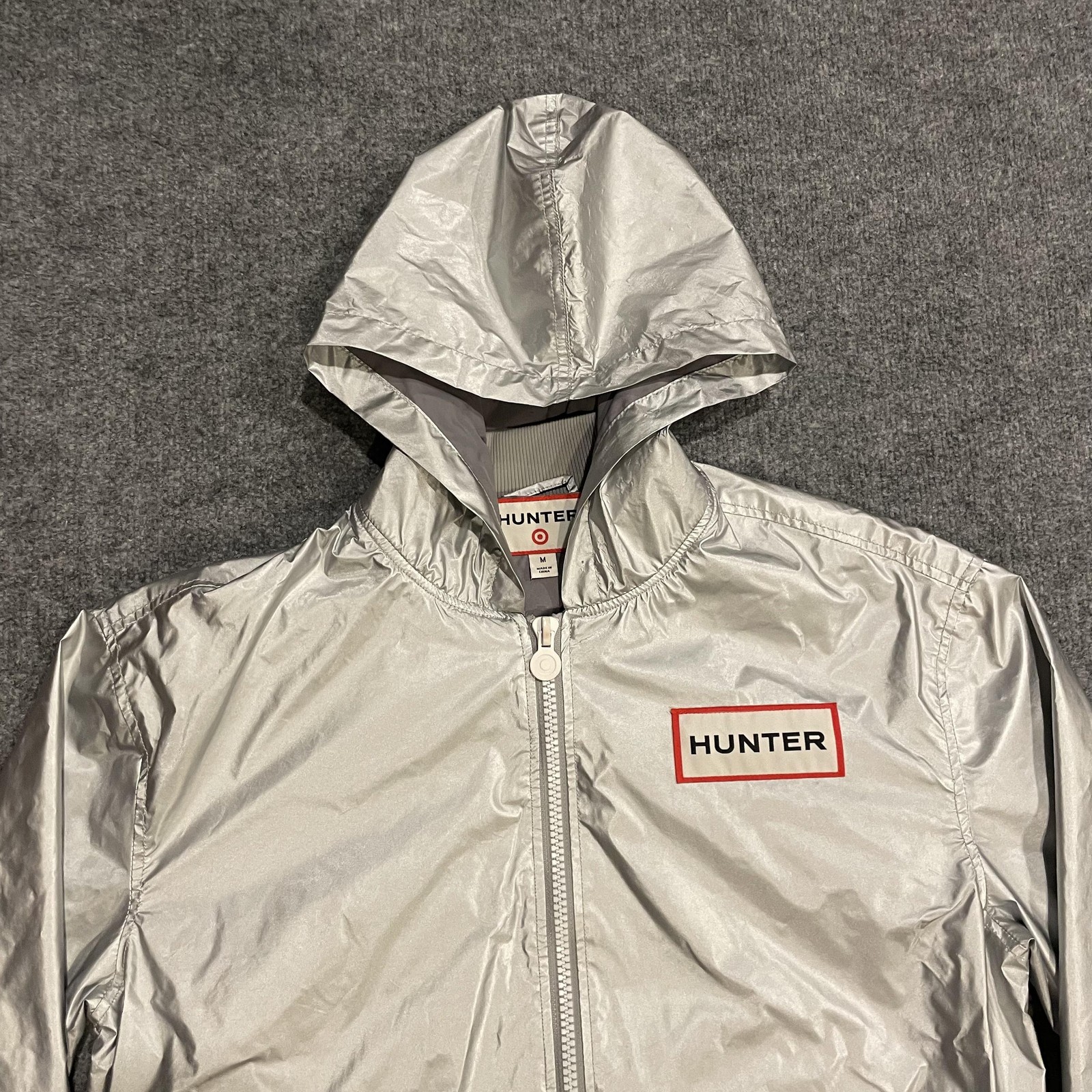 Hunter Reflective Hooded Raincoat Jacket Womens M… - image 4