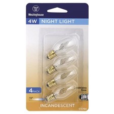 Westinghouse 4 W C7 Specialty Incandescent Bulb E12 Candelabra White 4 pk