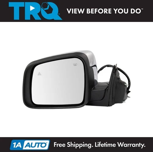 TRQ Mirror Power Heated Signal Blind Spot Chrome LH for Grand Cherokee