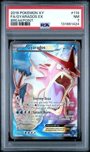 2016 POKEMON XY BREAKPOINT #114 FULL ART/GYARADOS EX PSA 7