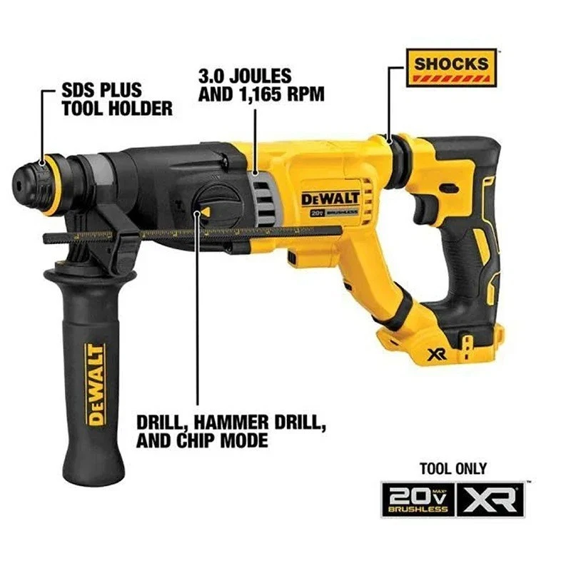 Taladro percutor rotativo DEWALT DCH263 20V inalámbrico sin escobillas SDS Plus Foto 4 de 4