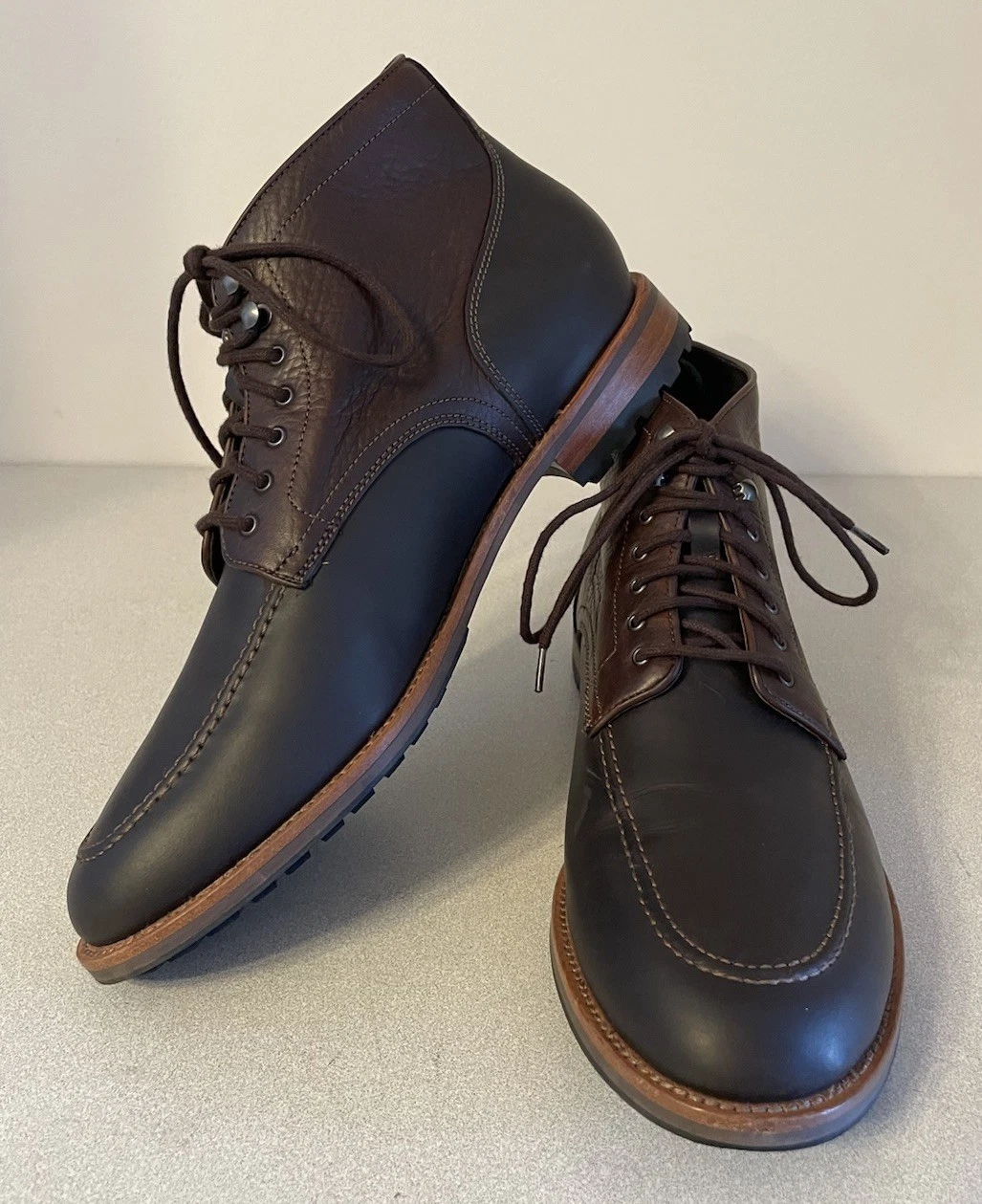 WARFIELD & GRAND Men’s Dark Brown Leather Essex Boots 10.5 Blake Stitched.