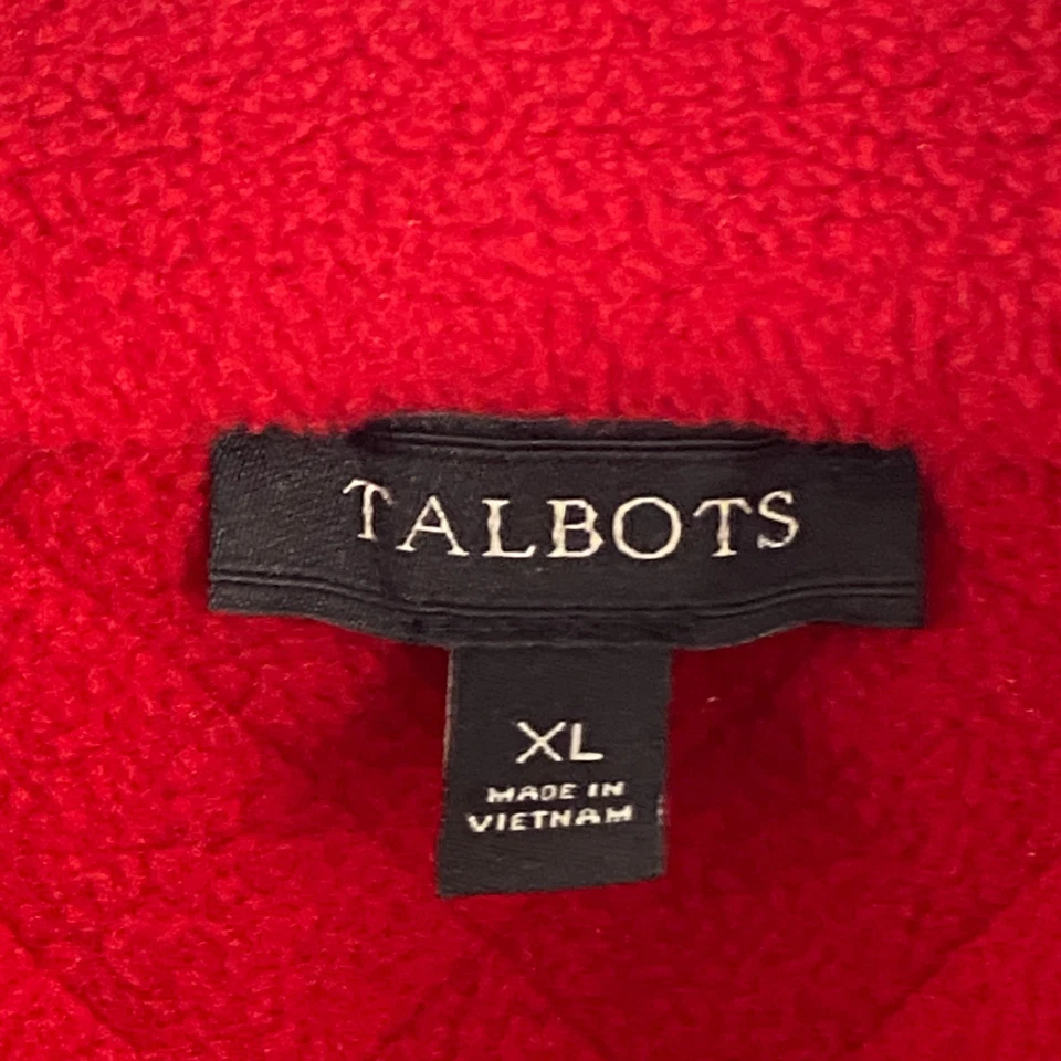 Chaqueta polar Talbots cremallera completa talla XL roja acolchada parche en el codo Foto 4 de 4
